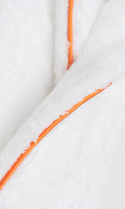 Giza Cotton White & Orange Bathrobe