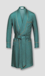 Load image into Gallery viewer, Lake Como Teal Silk Robe by von Yhlen

